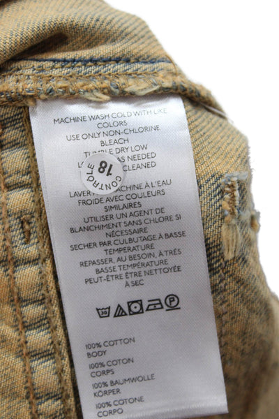 We The Free Unisex Bermuda Shorts Brown 100% Cotton Grunge Size 28