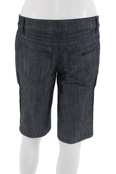 La Perla Unisex Bermuda Shorts Dark Blue Striped Cotton Blend Designer Size 42