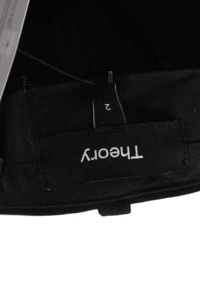Theory Womens Straight Pencil Skirt Black 90% Cupro Size 2