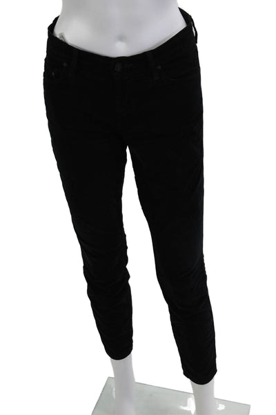 Mother Unisex Jeans Black Mid-Rise Cotton Elastane Inseam 26 Size 28