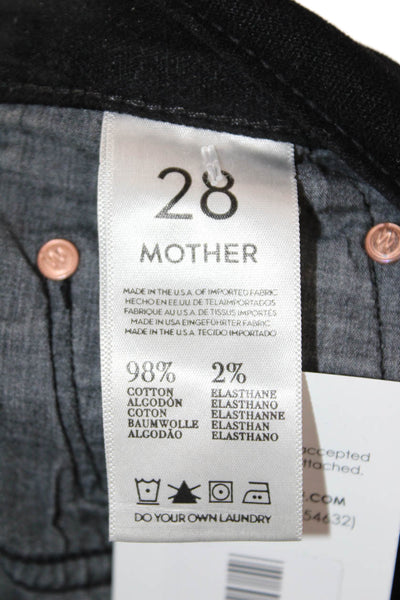 Mother Unisex Jeans Black Mid-Rise Cotton Elastane Inseam 26 Size 28