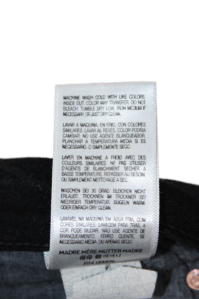 Mother Unisex Jeans Black Mid-Rise Cotton Elastane Inseam 26 Size 28