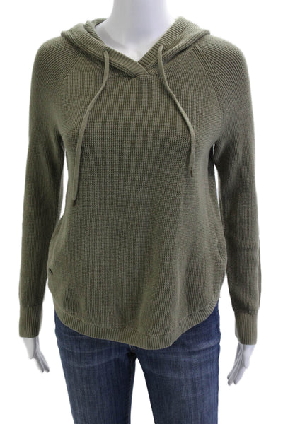 Lauren Ralph Lauren Womens Green Pullover Hoodie V-Neck Cotton Size M