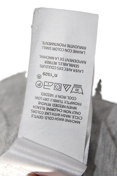 Polo Ralph Lauren Women Basic Gray Cotton V-Neck Long Sleeve T-Shirt Size M