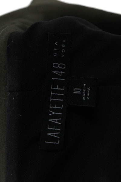 Lafayette 148 New York Women Military Jacket Green Collared Button Size 10