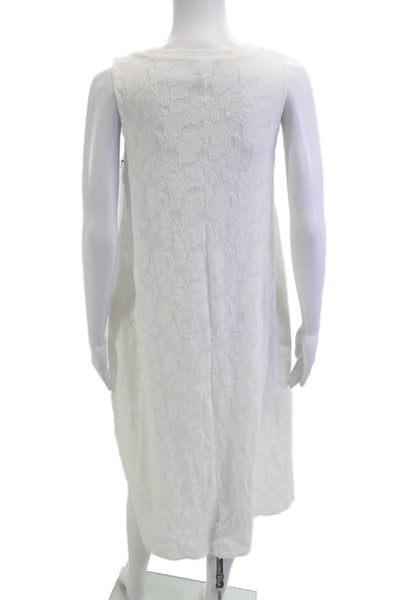 Simply Vera Vera Wang Women Tank Shift Dress White Floral Knee Size S