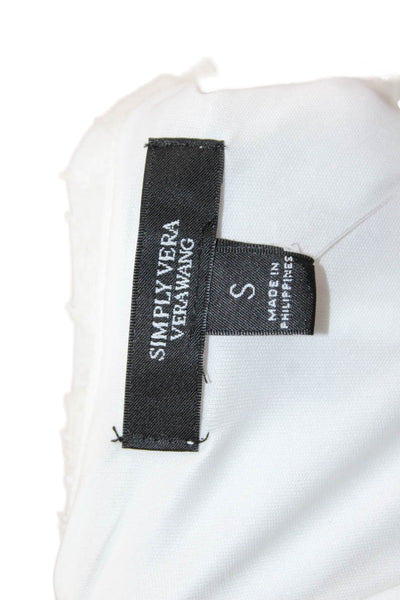 Simply Vera Vera Wang Women Tank Shift Dress White Floral Knee Size S