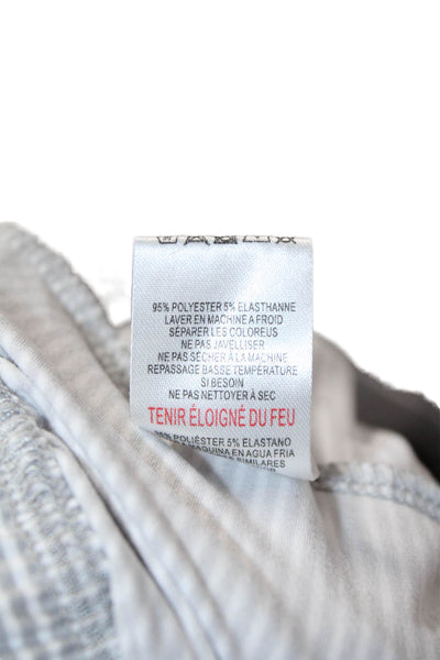Tahari Women Jogger Pants Gray Striped Drawstring 95% Polyester Size M