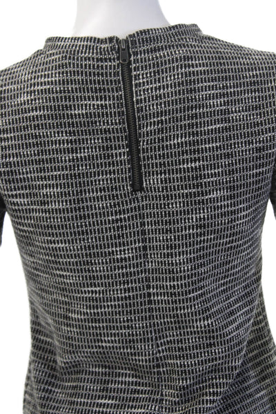 Club Monaco Womens Black Geometric Crew T-Shirt 90s Cotton Size XS