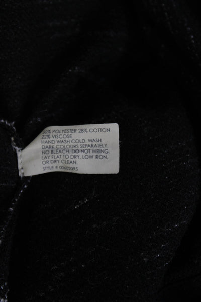 Club Monaco Womens Black Geometric Crew T-Shirt 90s Cotton Size XS