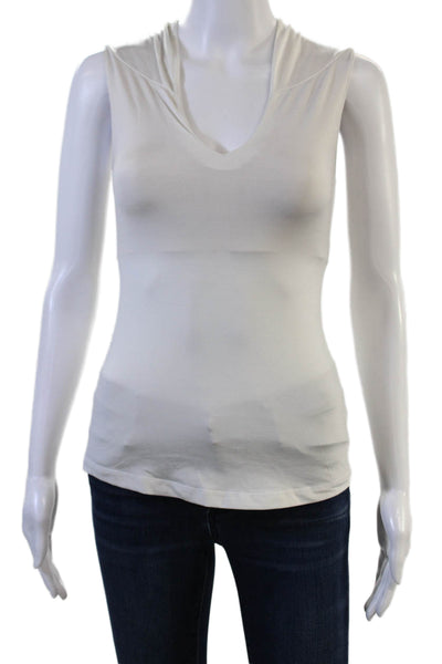 Lululemon Women Basic V-Neck Tank White Nylon Blend Size XS