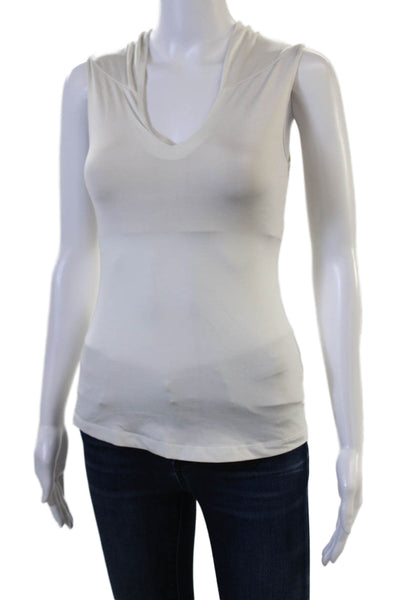 Lululemon Women Basic V-Neck Tank White Nylon Blend Size XS