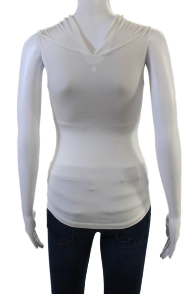 Lululemon Women Basic V-Neck Tank White Nylon Blend Size XS