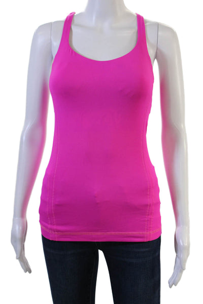 Lululemon Womens Pink Camisole Sleeveless Round Neck Nylon Blend Solid Size S