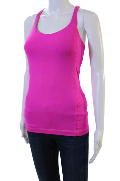 Lululemon Womens Pink Camisole Sleeveless Round Neck Nylon Blend Solid Size S