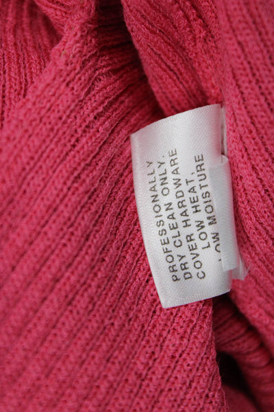 St. John Sport Unisex Pink V-Neck Button Cardigan Sweater 55% Wool Size S