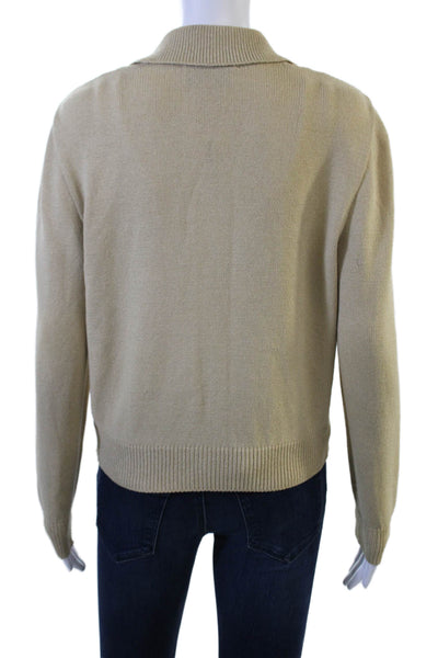 St. John Sport Unisex Beige Wool Blend Argyle Full Zip Cardigan Size PP