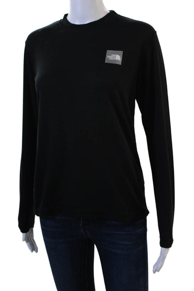 The North Face Womens Basic Black T-Shirt Polyester Long Sleeve Size M