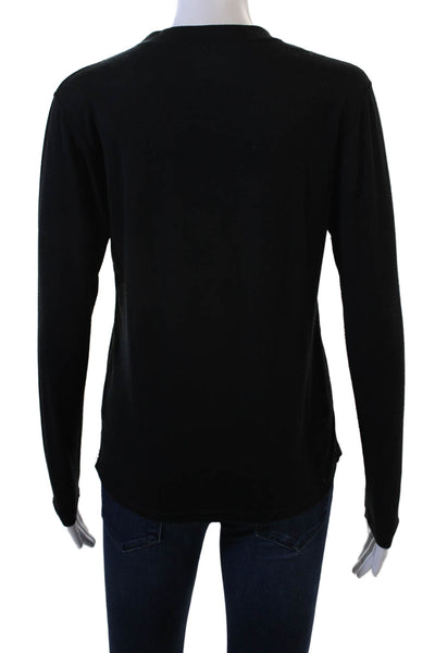The North Face Womens Basic Black T-Shirt Polyester Long Sleeve Size M