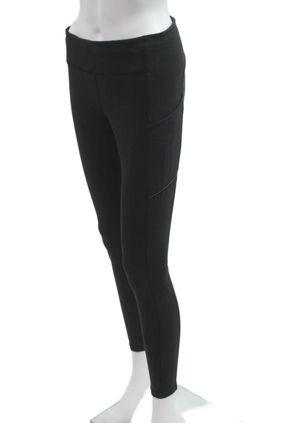 All Access Women Ankle Jeggings Black Nylon Zip Sports Size M