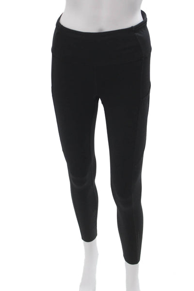 Lululemon Womens Ankle Leggings Worktout Black Nylon Size 6