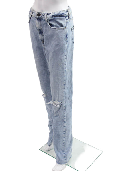 Zara Womens Light Blue High Waist Boyfriend Straight Jeans Size 6