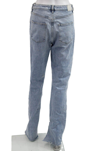 Zara Womens Light Blue High Waist Boyfriend Straight Jeans Size 6