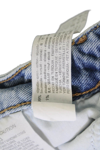 Zara Womens Light Blue High Waist Boyfriend Straight Jeans Size 6