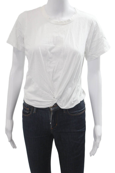 Veronica Beard Women White Pima Cotton Crew Neck Short Sleeve T-Shirt Size S