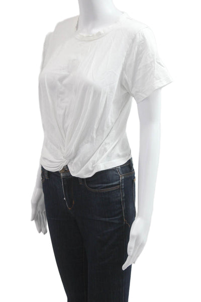 Veronica Beard Women White Pima Cotton Crew Neck Short Sleeve T-Shirt Size S