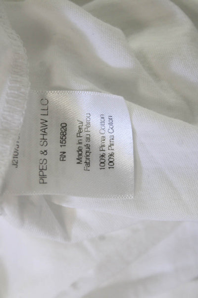 Veronica Beard Women White Pima Cotton Crew Neck Short Sleeve T-Shirt Size S