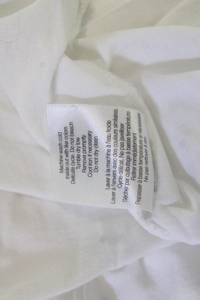 Veronica Beard Women White Pima Cotton Crew Neck Short Sleeve T-Shirt Size S