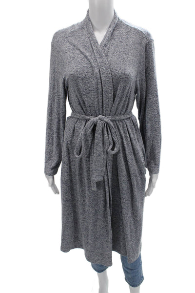 Natori Womens Gray V-Neck Long Sleeve Sweater Rayon Blend Size M