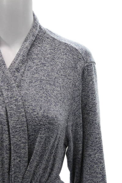 Natori Womens Gray V-Neck Long Sleeve Sweater Rayon Blend Size M