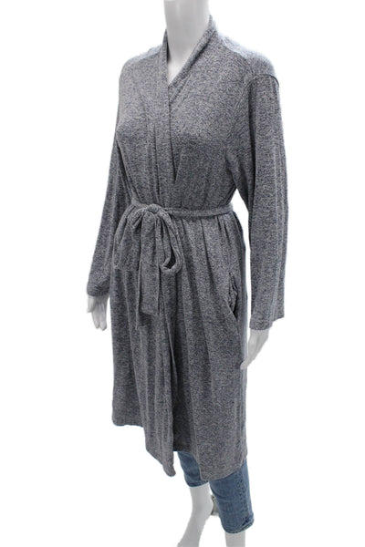 Natori Womens Gray V-Neck Long Sleeve Sweater Rayon Blend Size M
