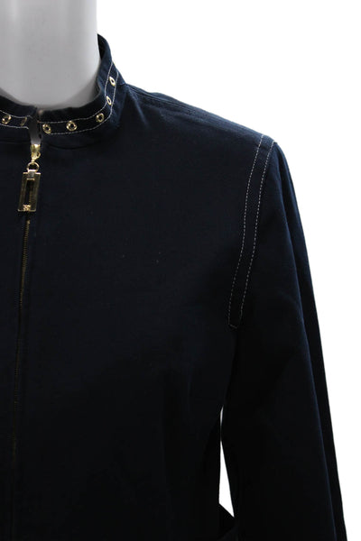 St. John Sport By Marie Gray Womens Military Jacket Dark Blue Size PP