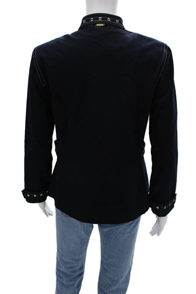 St. John Sport By Marie Gray Womens Military Jacket Dark Blue Size PP