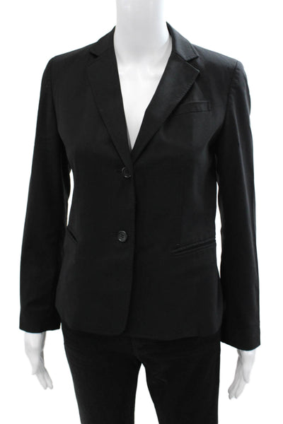 Calvin Klein Womens Black Wool Blend Blazer Collared Long Sleeve Size 4P