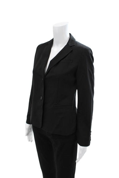 Calvin Klein Womens Black Wool Blend Blazer Collared Long Sleeve Size 4P