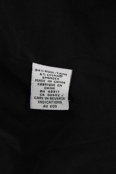 Calvin Klein Womens Black Wool Blend Blazer Collared Long Sleeve Size 4P