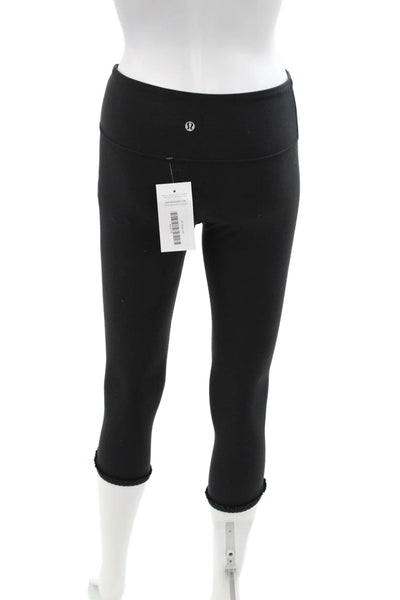 Lululemon Womens Black Capri Leggings Nylon Blend Size 4