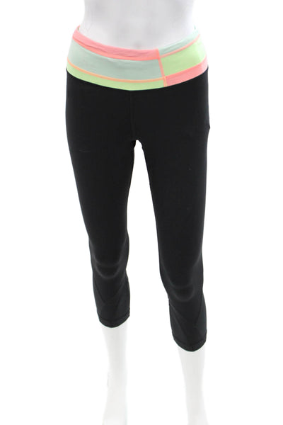 Lululemon Women Capri Leggings Black Nylon Blend Drawstring Size 4