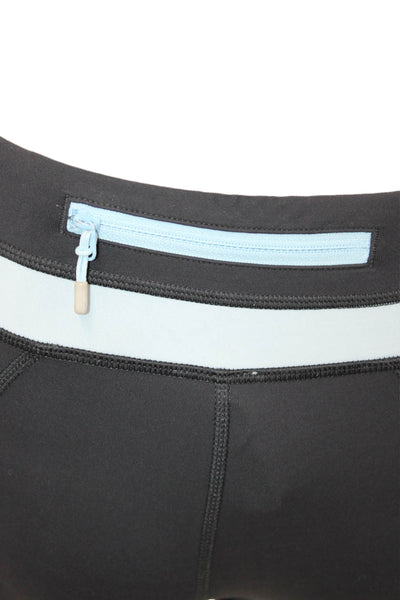 Lululemon Women Capri Leggings Black Nylon Blend Zip Size 4