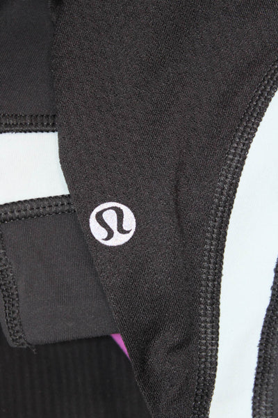 Lululemon Women Capri Leggings Black Nylon Blend Zip Size 4