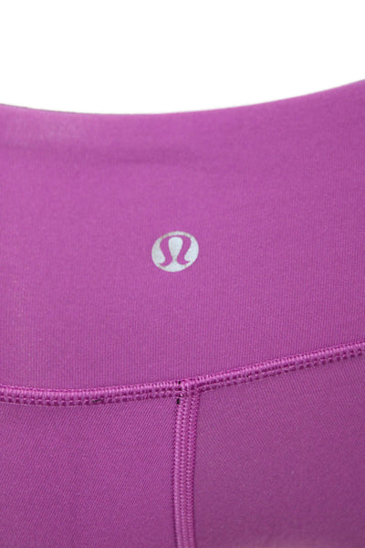 Lululemon x SoulCycle Women Capri Cropped Skull Graphic Purple Leggings Size 4