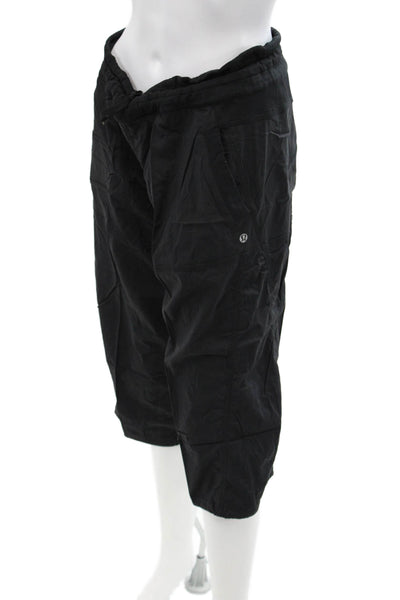 Lululemon Mens Cargo Shorts Black Drawstring Nylon Blend Inseam 20 Size 10
