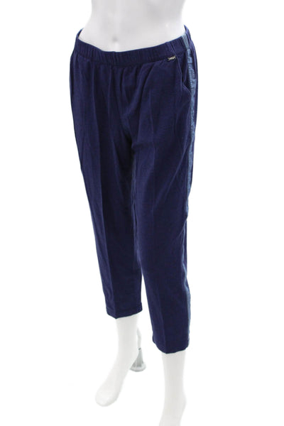 St. John Womens Cropped Ankle Pants Dark Blue Cotton Blend Designer Size S