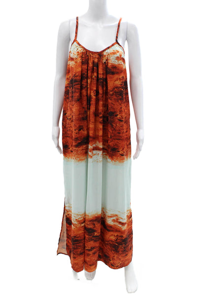 Catherine Catherine Malandrino Women Maxi Slip Dress Brown Polyester Size S