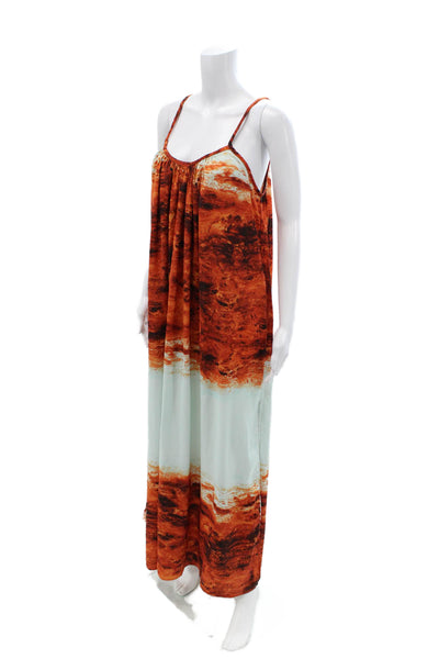 Catherine Catherine Malandrino Women Maxi Slip Dress Brown Polyester Size S