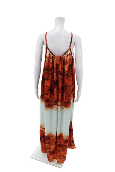 Catherine Catherine Malandrino Women Maxi Slip Dress Brown Polyester Size S